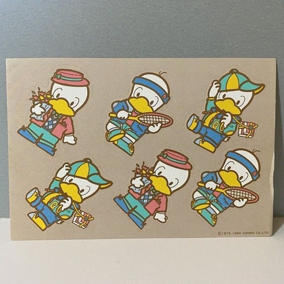 Vintage Sanrio 1984 Qui-Quaks Duck Stickers - Picture 1 of 4